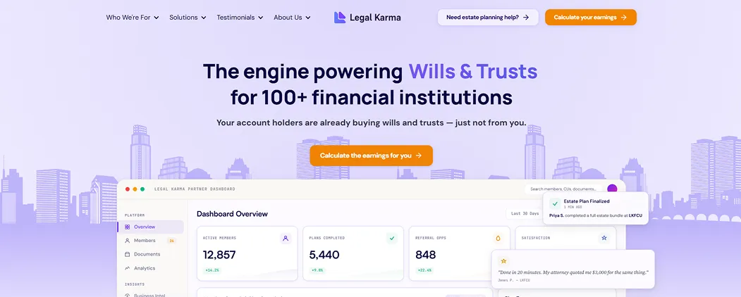 Legal Karma website, built by Genten