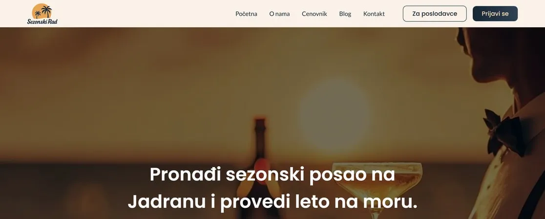 Sezonski Rad website, built by Genten