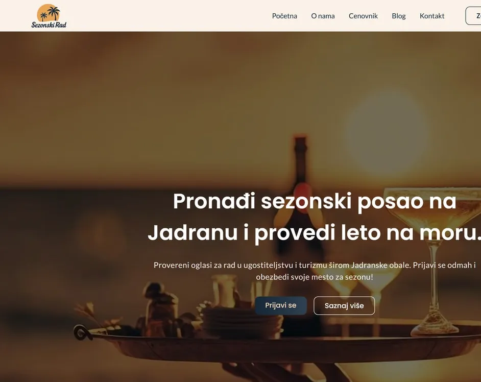 Sezonski Rad website, built by Genten